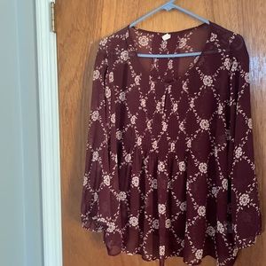 Maroon sheet shirt- final price